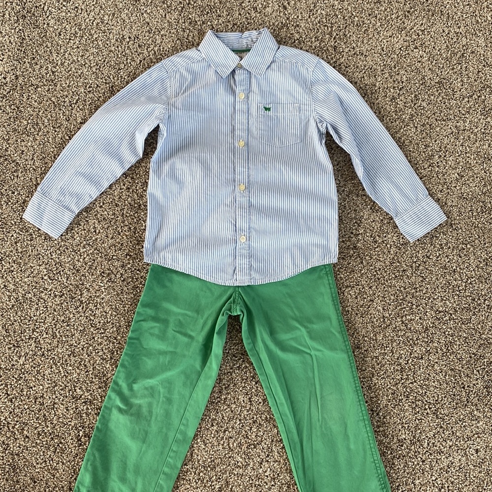 Carters matching pants and button up shirt (4t) and Gap long sleeve fleece (3T)